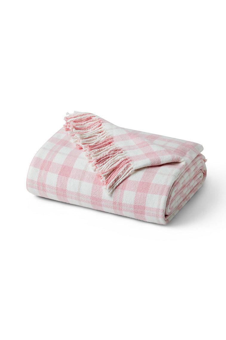 Queen Bed Blanket - PINK PLAID