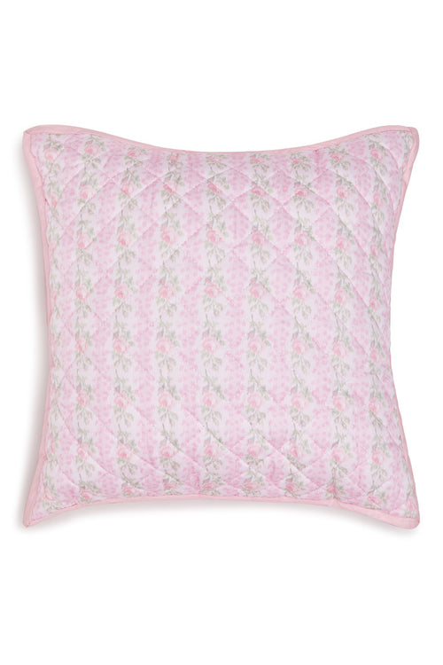 Floral Quilted Pillow - STRAWBERRY MACAROON