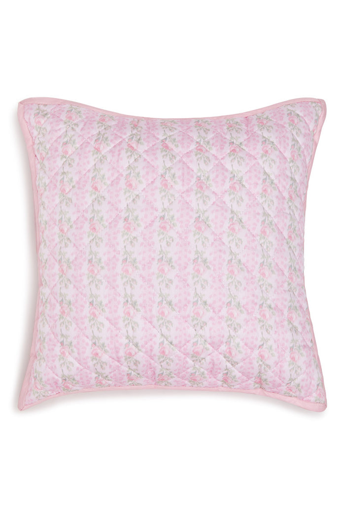 Floral Quilted Pillow - STRAWBERRY MACAROON