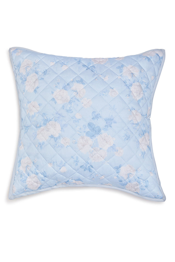 Floral Quilted Pillow - WHISPER BLUE