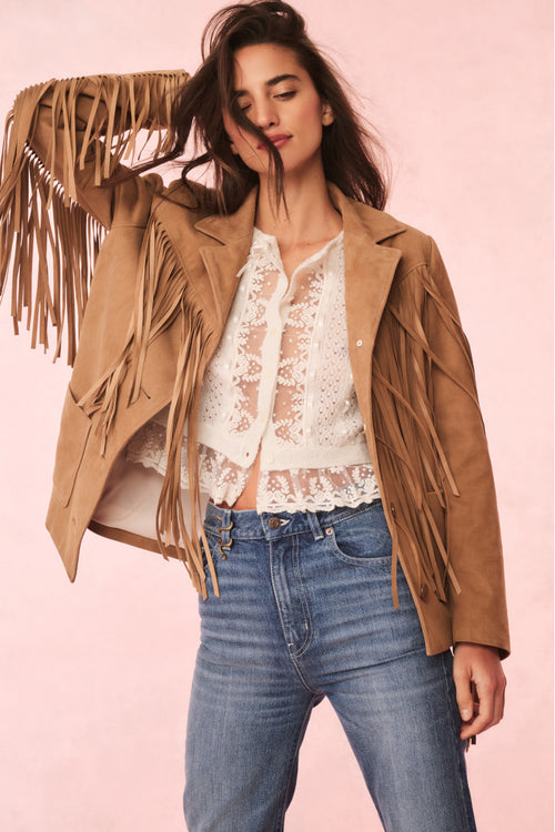 Reneley Lace-Trimmed Cardigan
