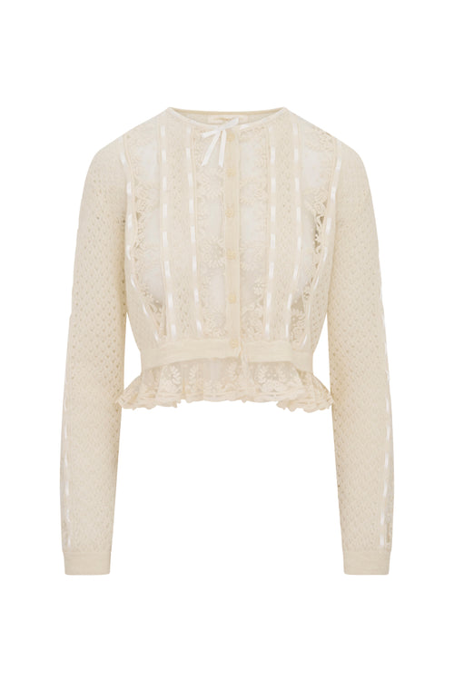 Reneley Lace-Trimmed Cardigan