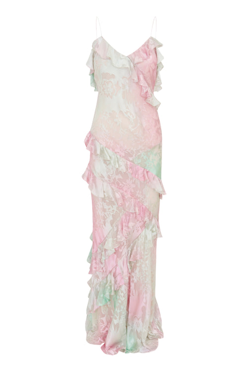 Rialto Pastel Ruffle Maxi Dress - LILAC SPRING