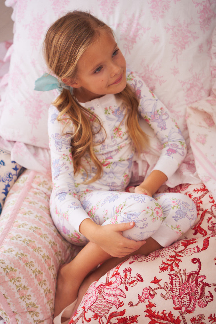 Roller Rabbit x LoveShackFancy Rosa Beaux Monkey Kids Pajama