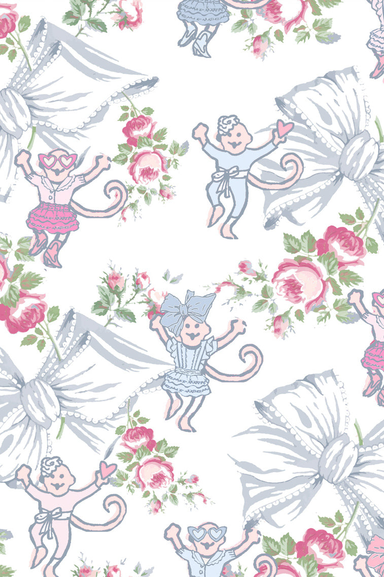 Roller Rabbit x LoveShackFancy Rosa Beaux Monkey Kids Pajama