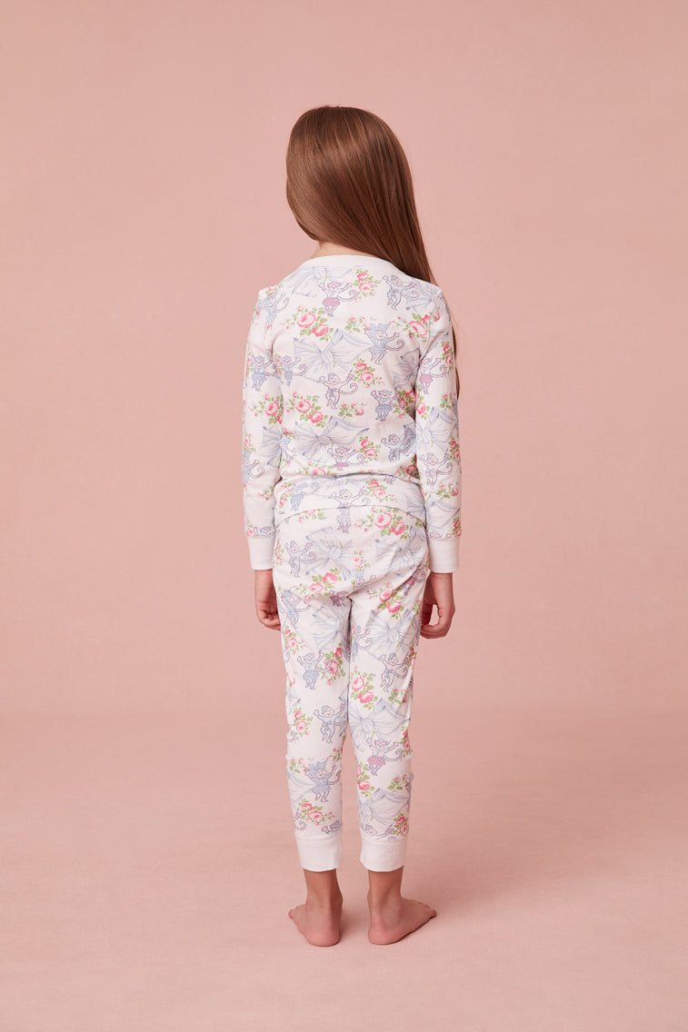 Roller Rabbit x LoveShackFancy Rosa Beaux Monkey Kids Pajama