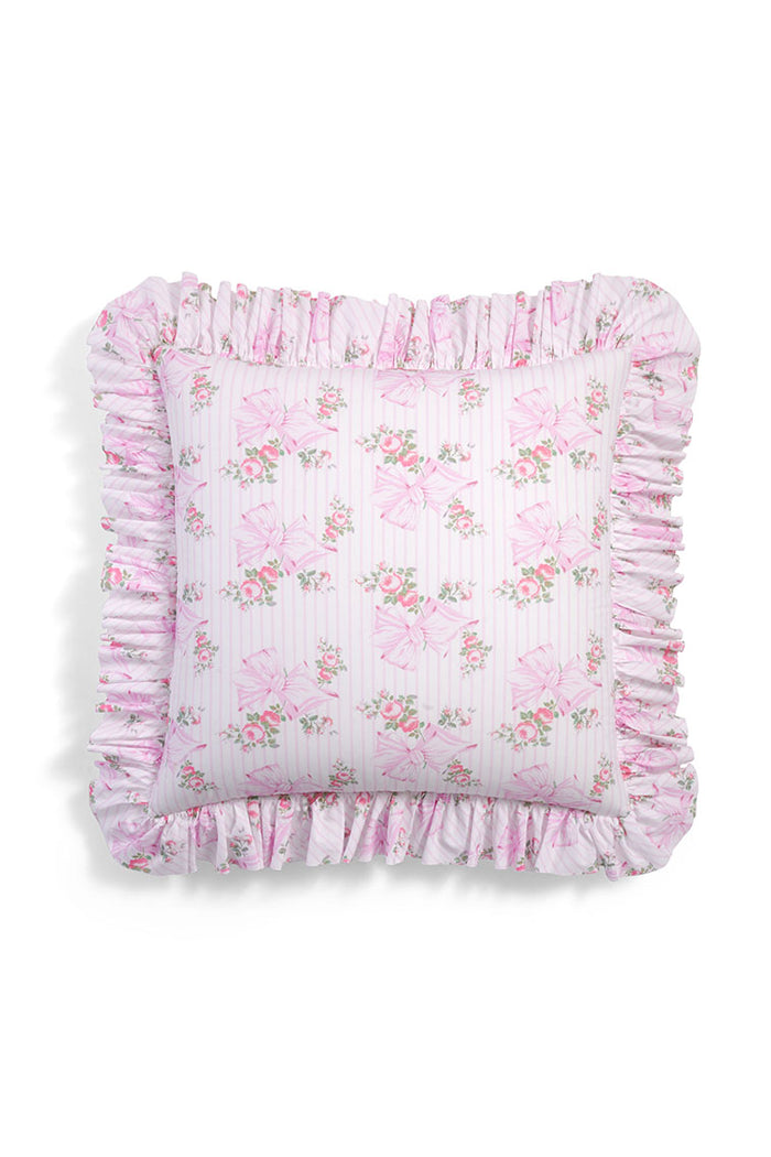 Ruffle Throw Pillow - PINK MINT