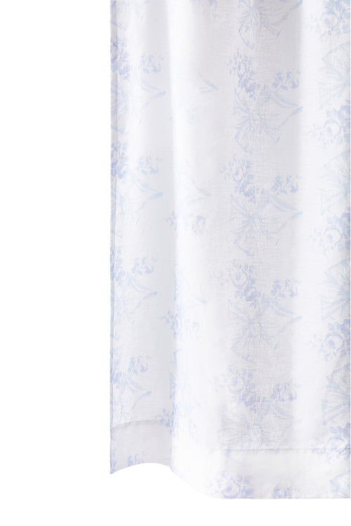 Linen Bow Shower Curtain - BLUE CLOUD