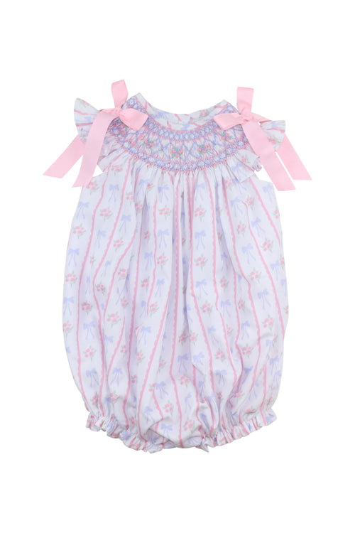 Cecil & Lou Girls Smocked Bow Bubble