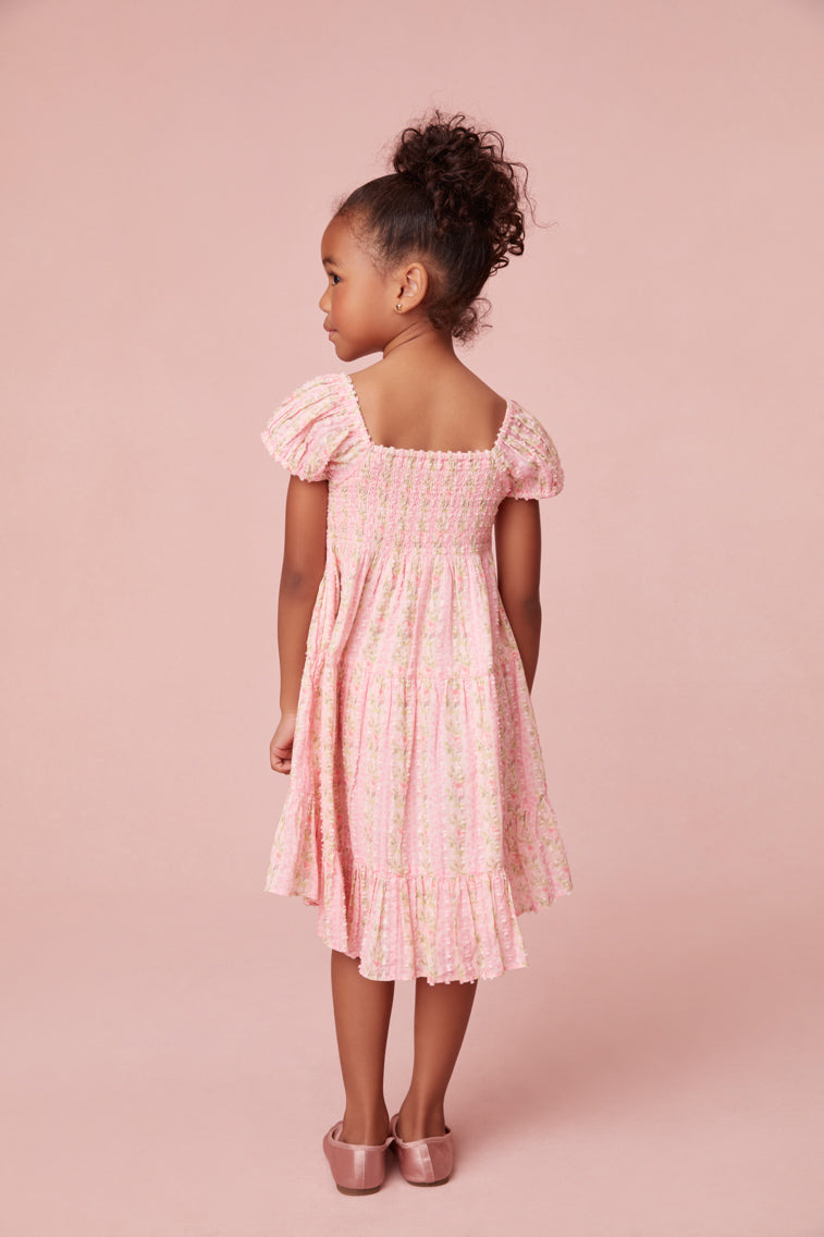 Girls Muriella Fragrance Print Flutter Sleeve Dress