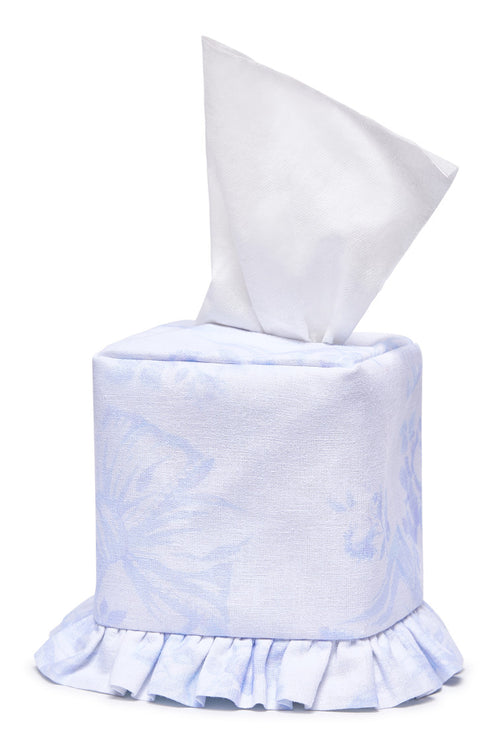 Linen Ruffle Tissue Box Cover