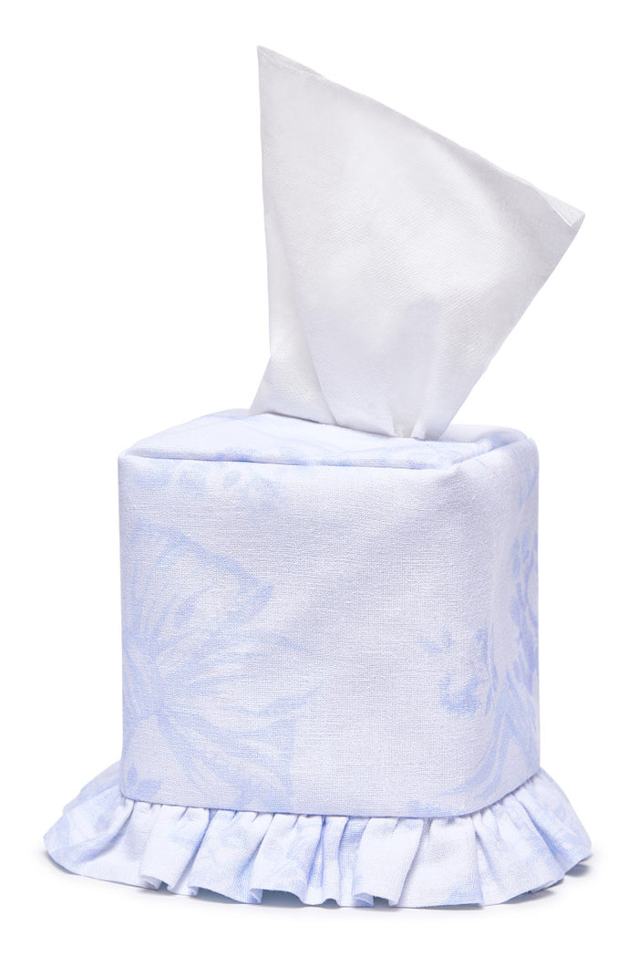 Linen Ruffle Tissue Box Cover