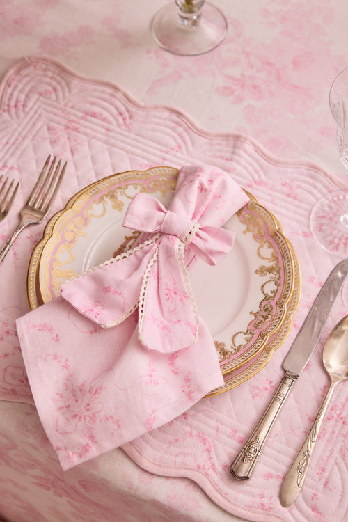 Vintage-Inspired Linen Napkins - Set of 4 - SUBTLE PINK