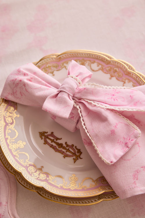 Bow Napkin Rings - Set of 4 - SUBTLE PINK
