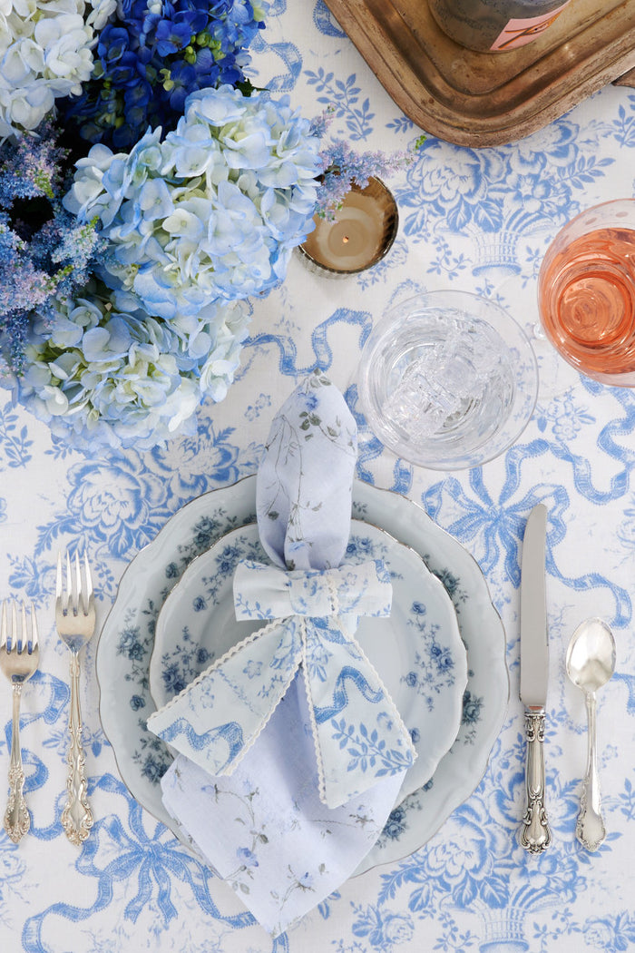 Bow Napkin Rings - Set of 4 - BLISSFUL BLUE