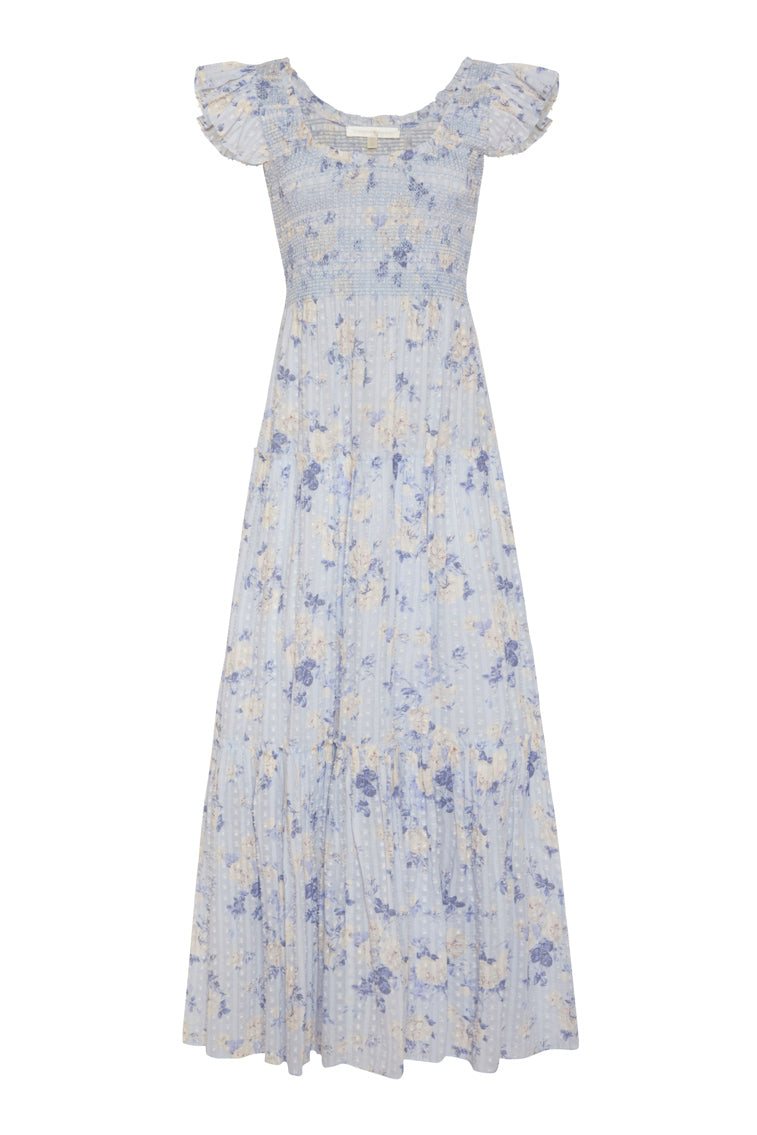 Chessie Fragrance Print Cotton Maxi Dress