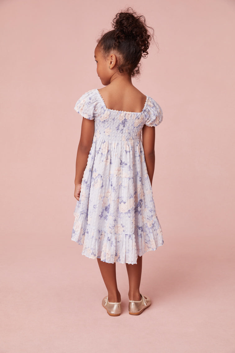 Girls Muriella Fragrance Print Flutter Sleeve Dress