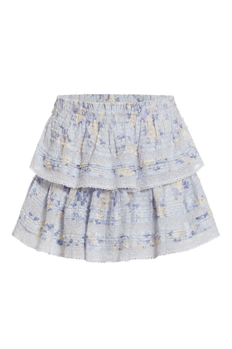 Ruffle Mini Signature Fragrance Print Skirt