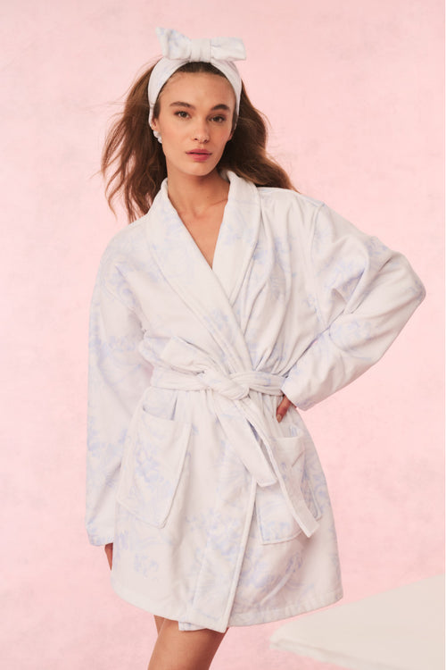 Indie Cotton Bath Robe - BLUE CLOUD