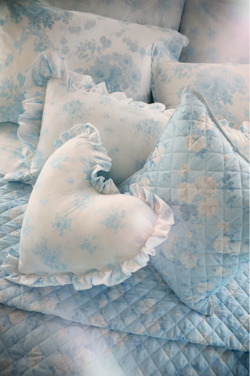 Ruffled Lumbar Pillow - BLUEBELL