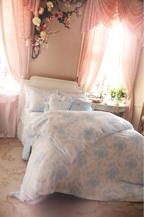 Printed Duvet Cover + Sham Set - POWDERED FEATHER