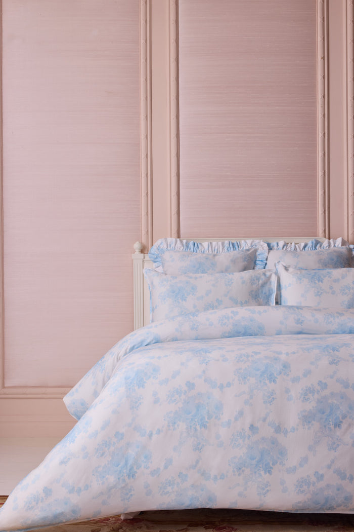 Printed Duvet Cover + Sham Set - POWDERED FEATHER