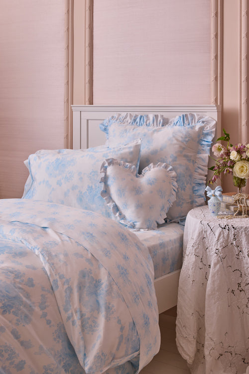 Printed Duvet Cover + Sham Set - POWDERED FEATHER