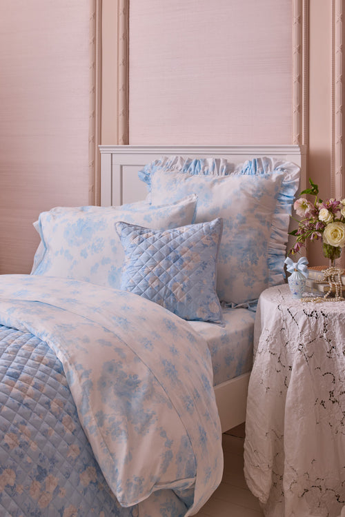 Floral Printed Quilt - WHISPER BLUE