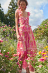 Women's watercolor print maxi dress