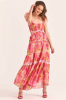 Women's watercolor print maxi dress