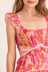 Women's watercolor print maxi dress