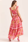 Women's watercolor print maxi dress