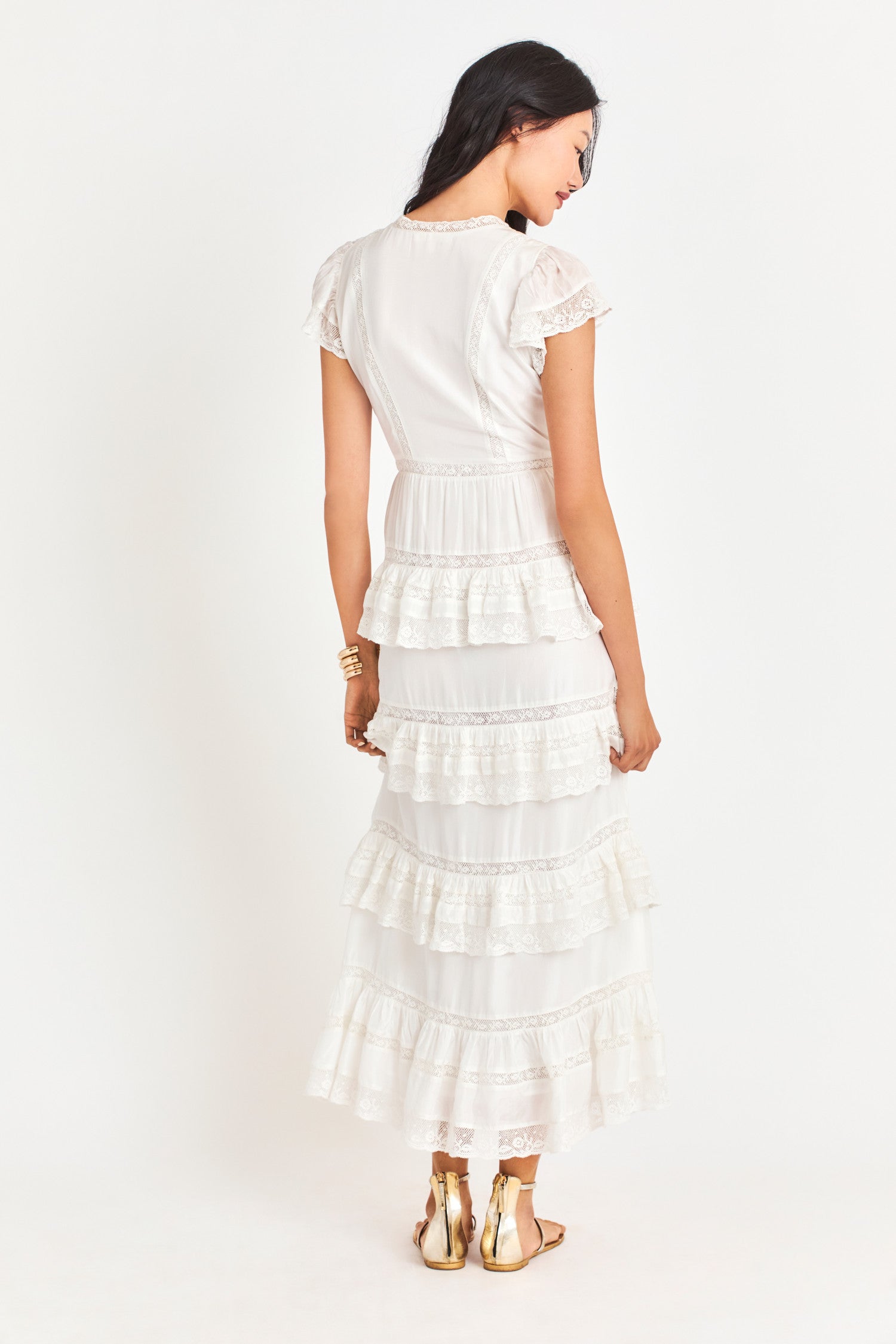 Back image of Brisbane Dress in white