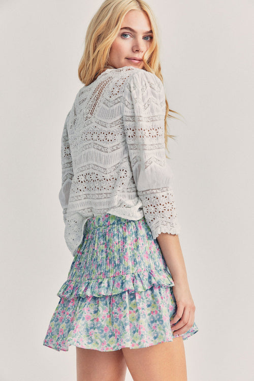 Women's garden floral print mini skirt