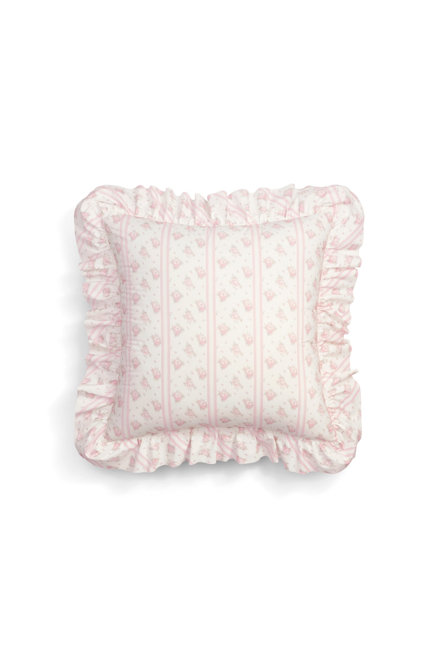 Pink ruffle throw pillow