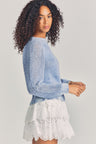 Womens blue hand dyed wool-blend pullover sweater 