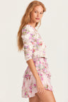 Womens ruffle mini skirt in full bloom floral
