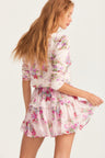 Womens ruffle mini skirt in full bloom floral