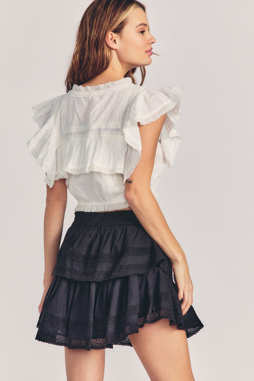 [New] Ruffle Mini Heritage Skirt - Black