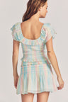 Womens mini skirt in a pastel striped print