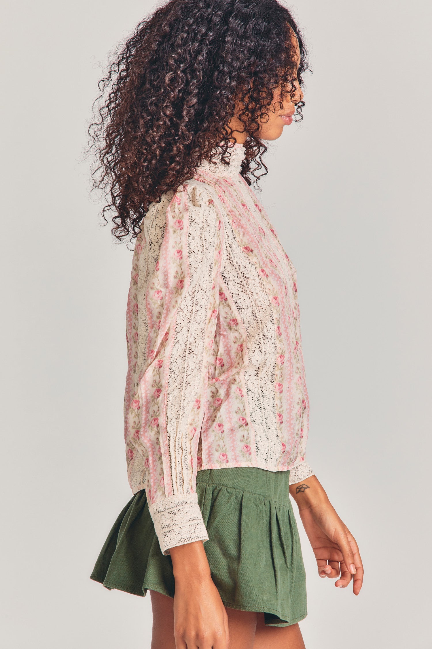 Women's silk floral top