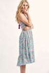 Women's multicolored floral print midi dress
