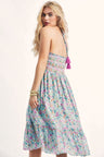 Women's multicolored floral print midi dress