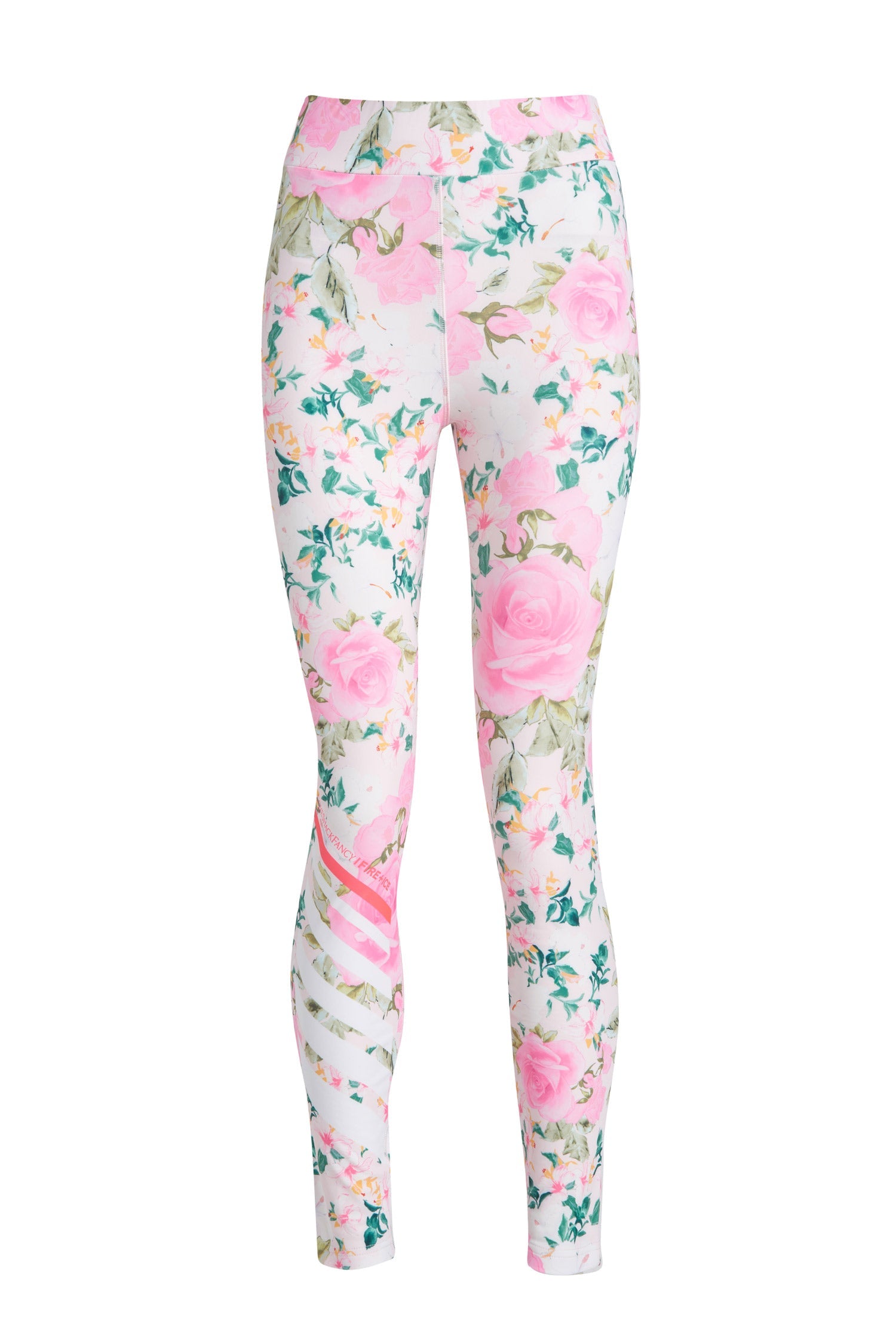 Womens ski leggings in pink floral pint