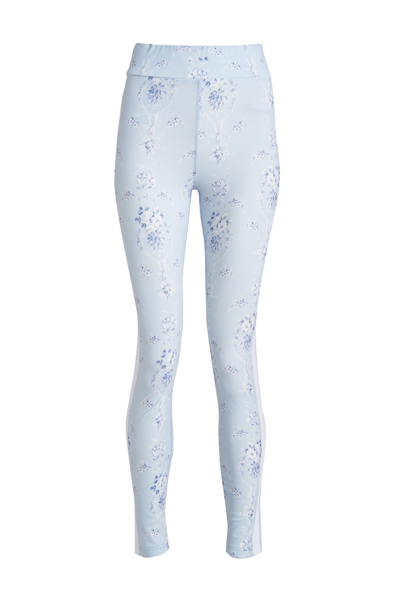 Womens ski leggings in blue floral pint